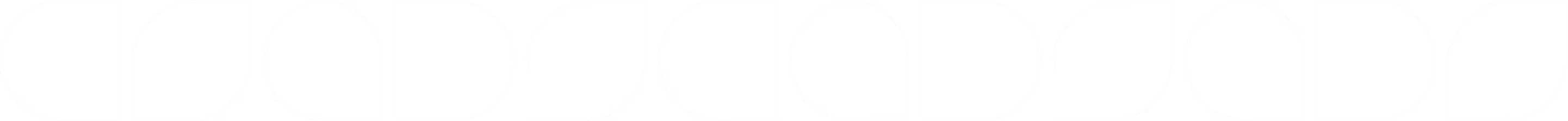 A sequence of black and white geometric shapes alternating between quarter circles and half circles arranged in a horizontal line.