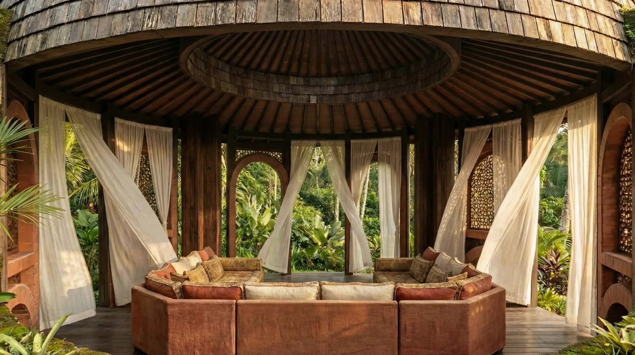 Villa kitchen and dining interior