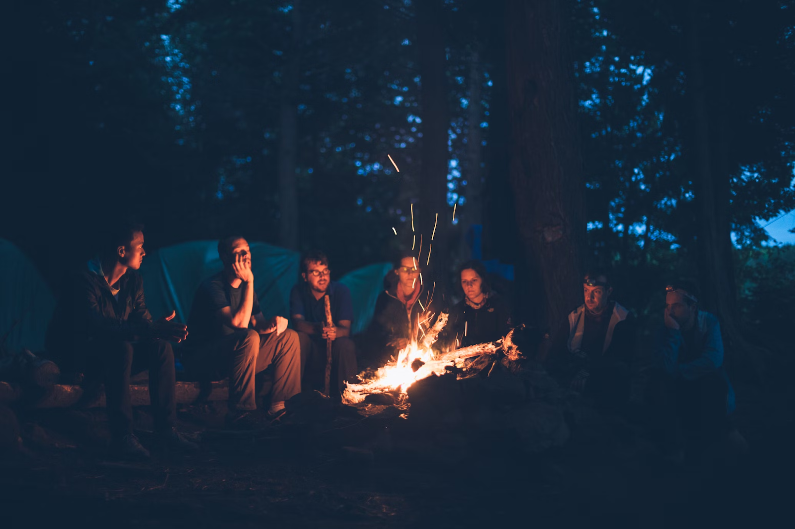 Corporate retreat bonfire