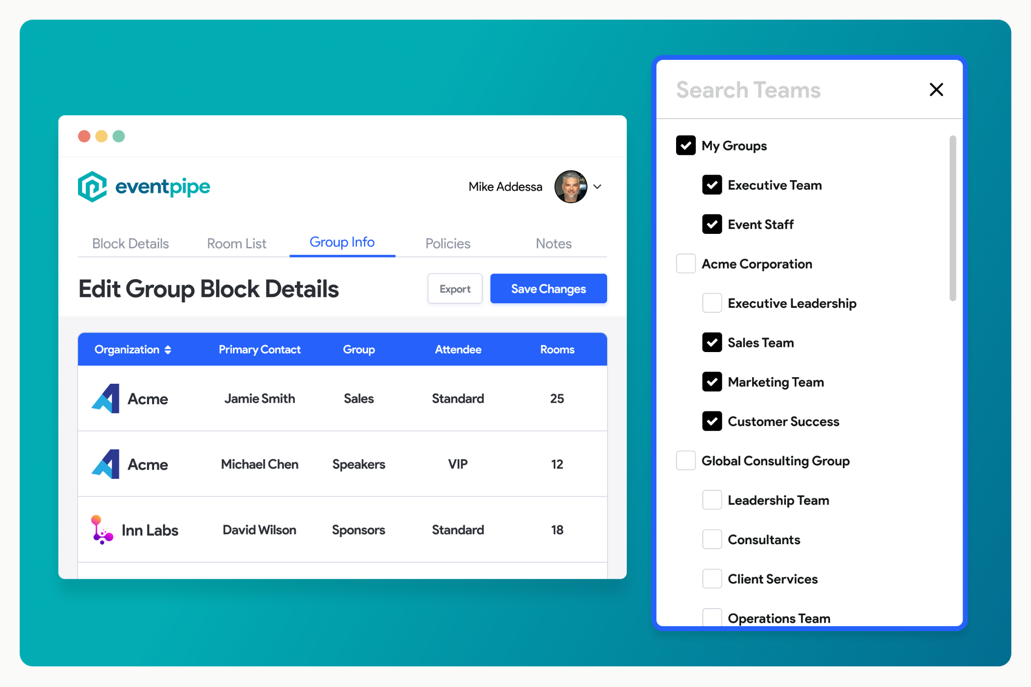 Sub-block view by group