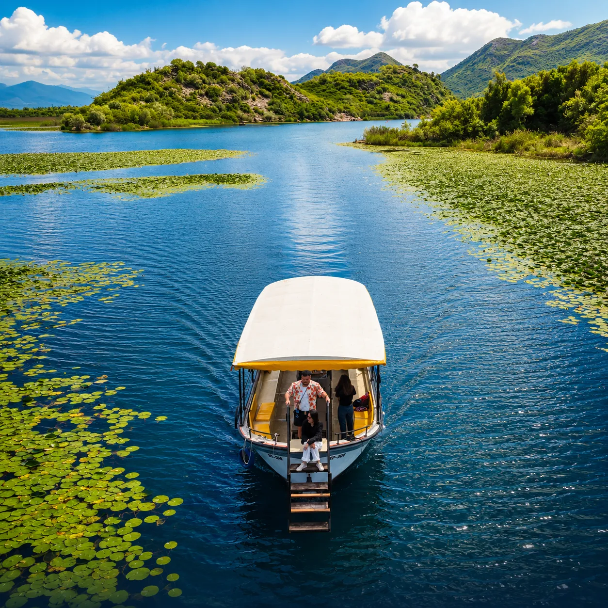 Private boat tour group on Skadar Lake