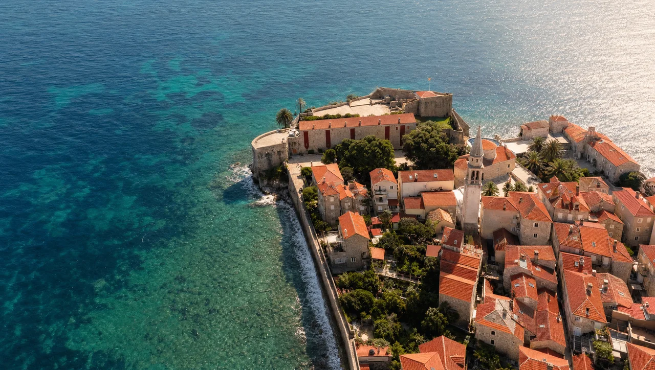 Old town of Budva along the Adriatic coast