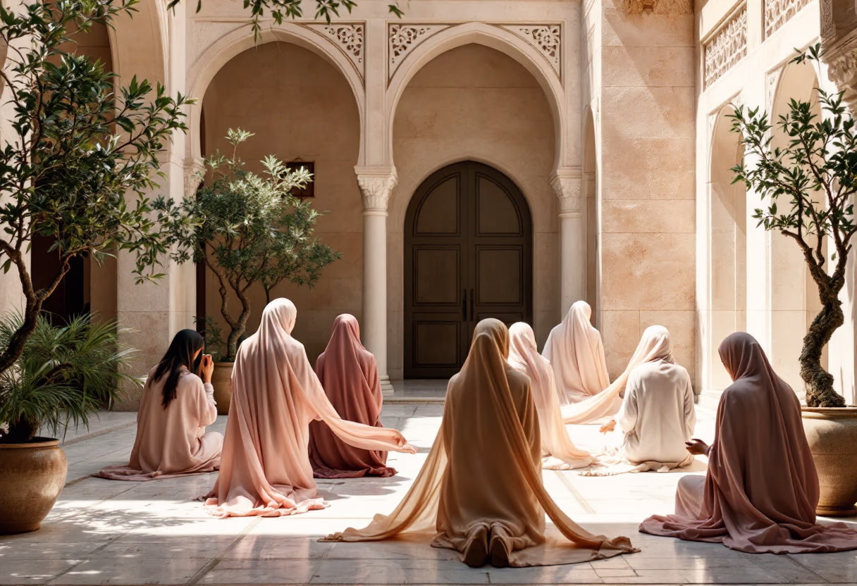 image of people gathering at a mosque