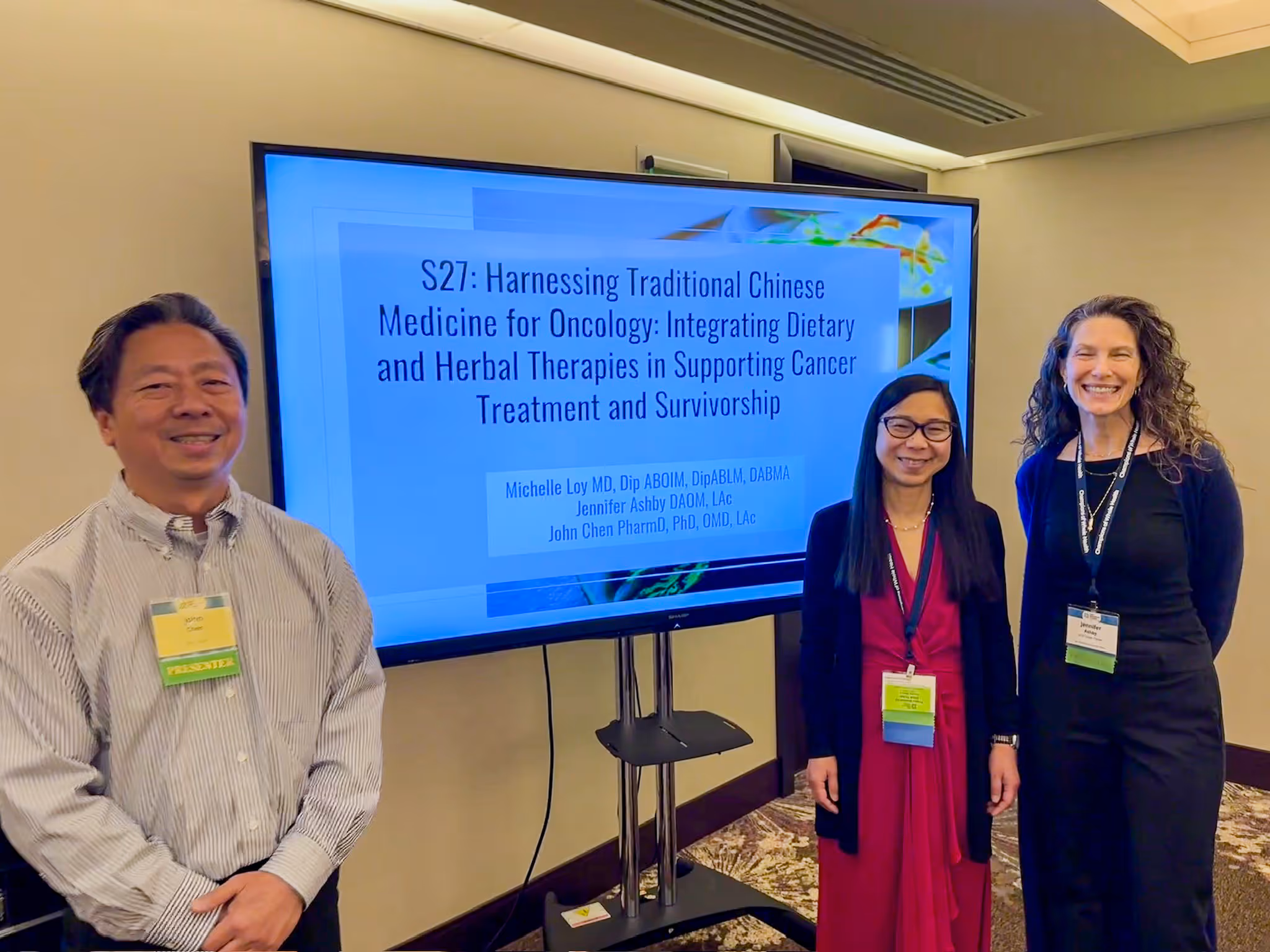 Dr. Michelle Loy teaching on traditional Chinese medicine applications in oncology