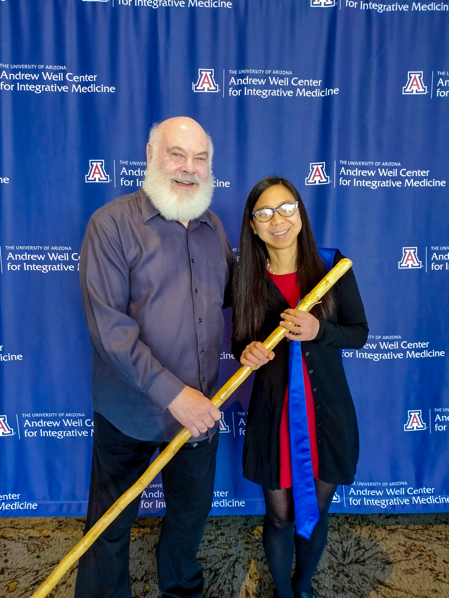 Dr. Michelle Loy with integrative medicine pioneer Dr. Andrew Weil