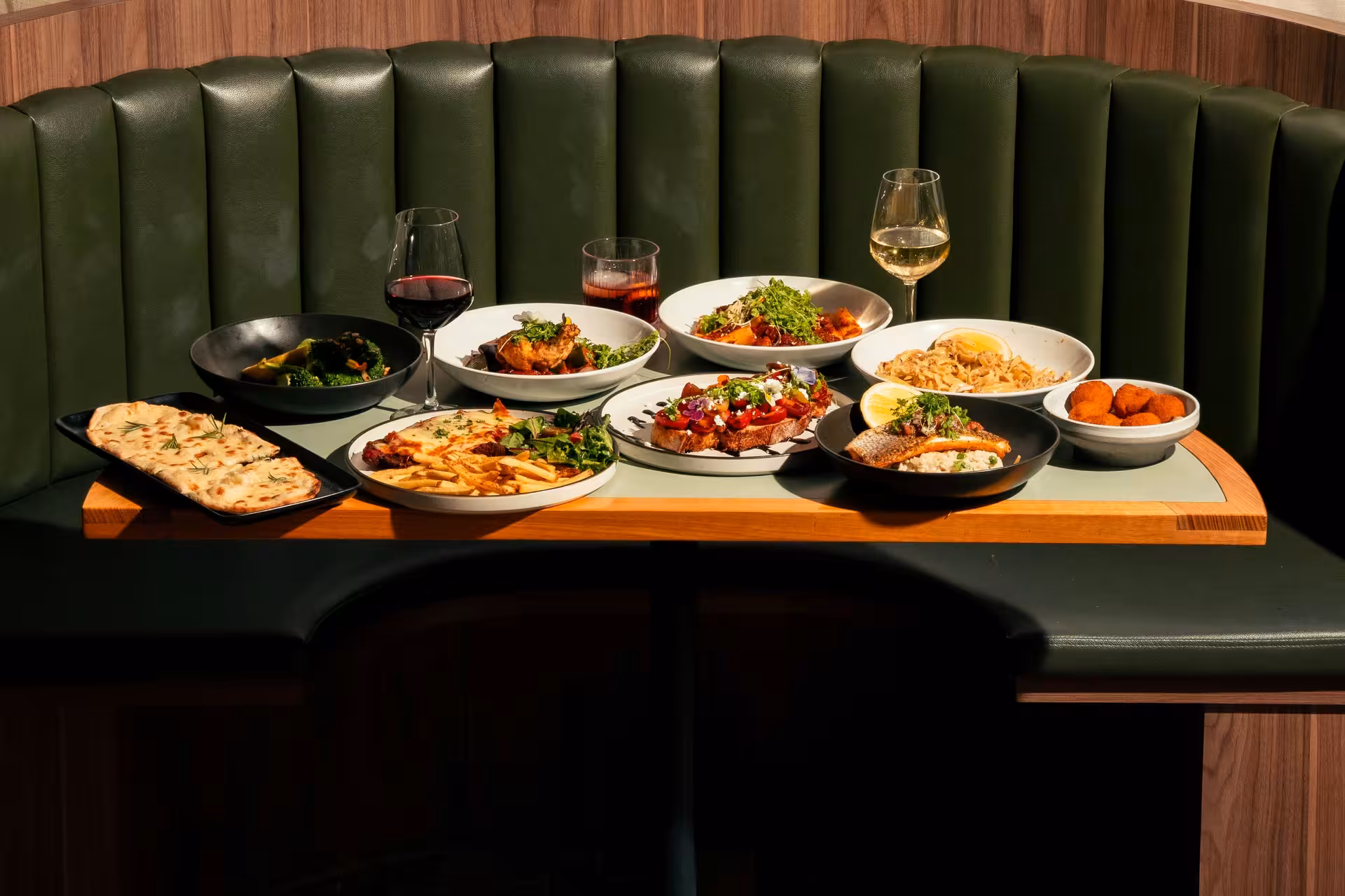 Ovello Bar & Kitchen interior, Mediterranean dining in South Bank Brisbane