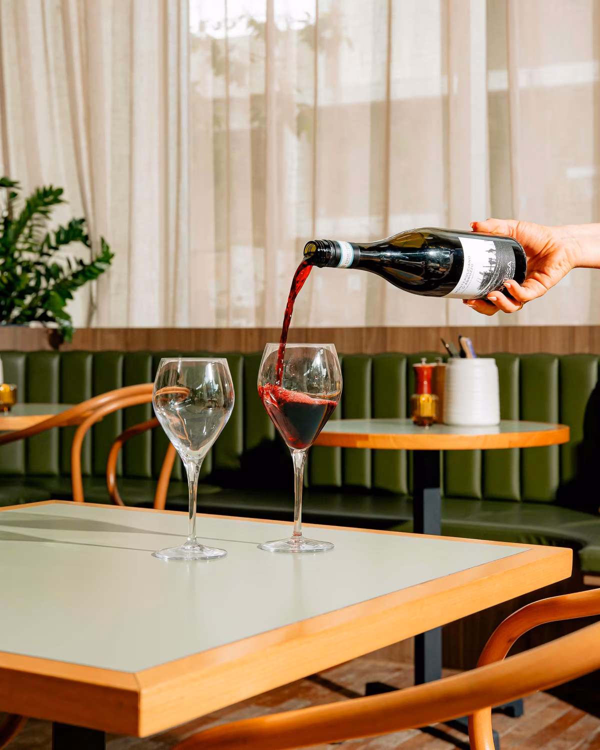 House wine poured at Ovello Bar & Kitchen, South Bank Brisbane
