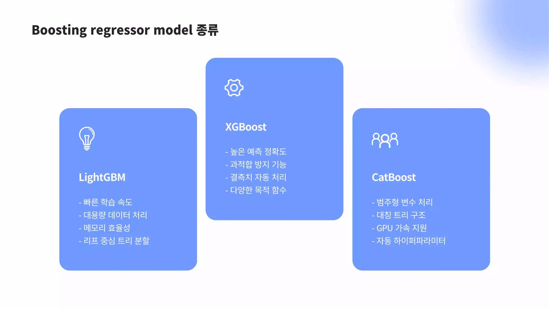 boosting regressor model 종류