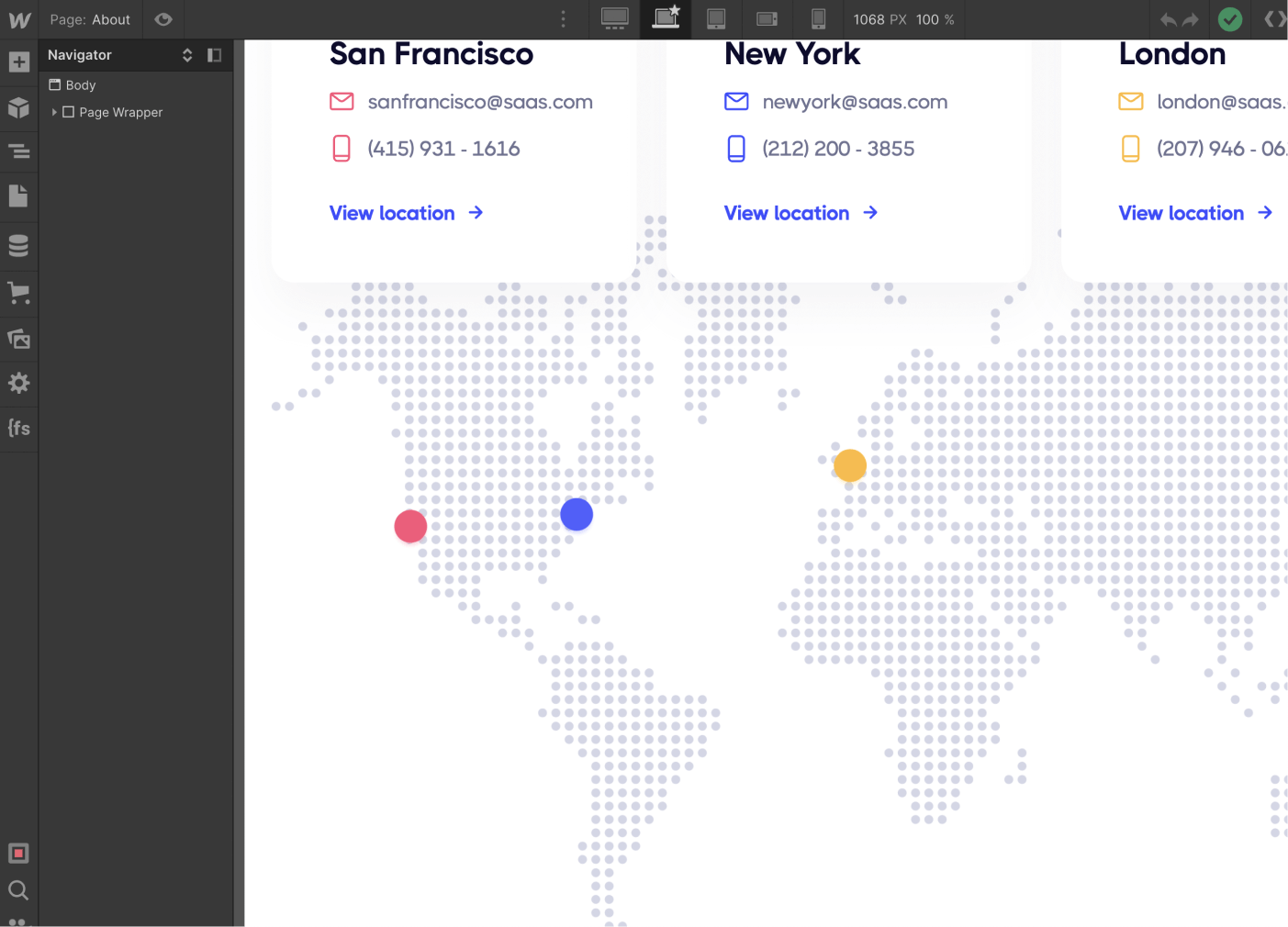 About Map - Saasplex X Webflow Template