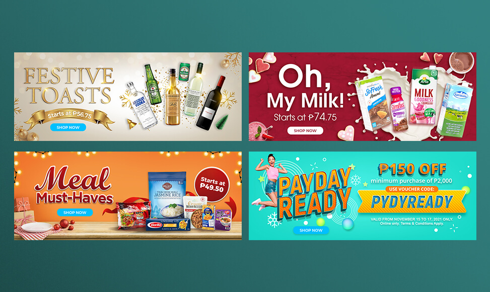 Seasonal banner designs for Landers - Banners