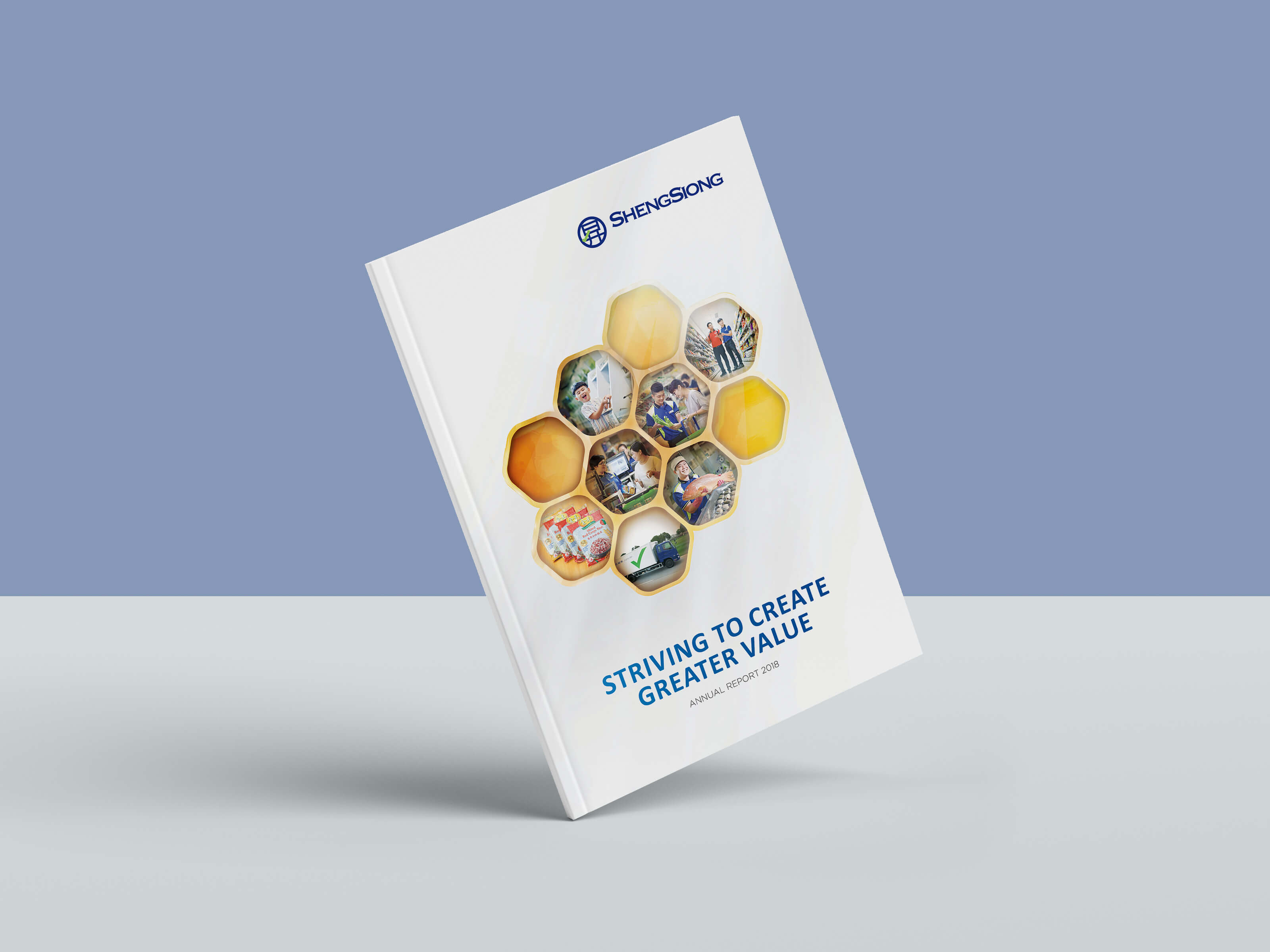 Editorial design for Sheng Siong Group — Cover mockup