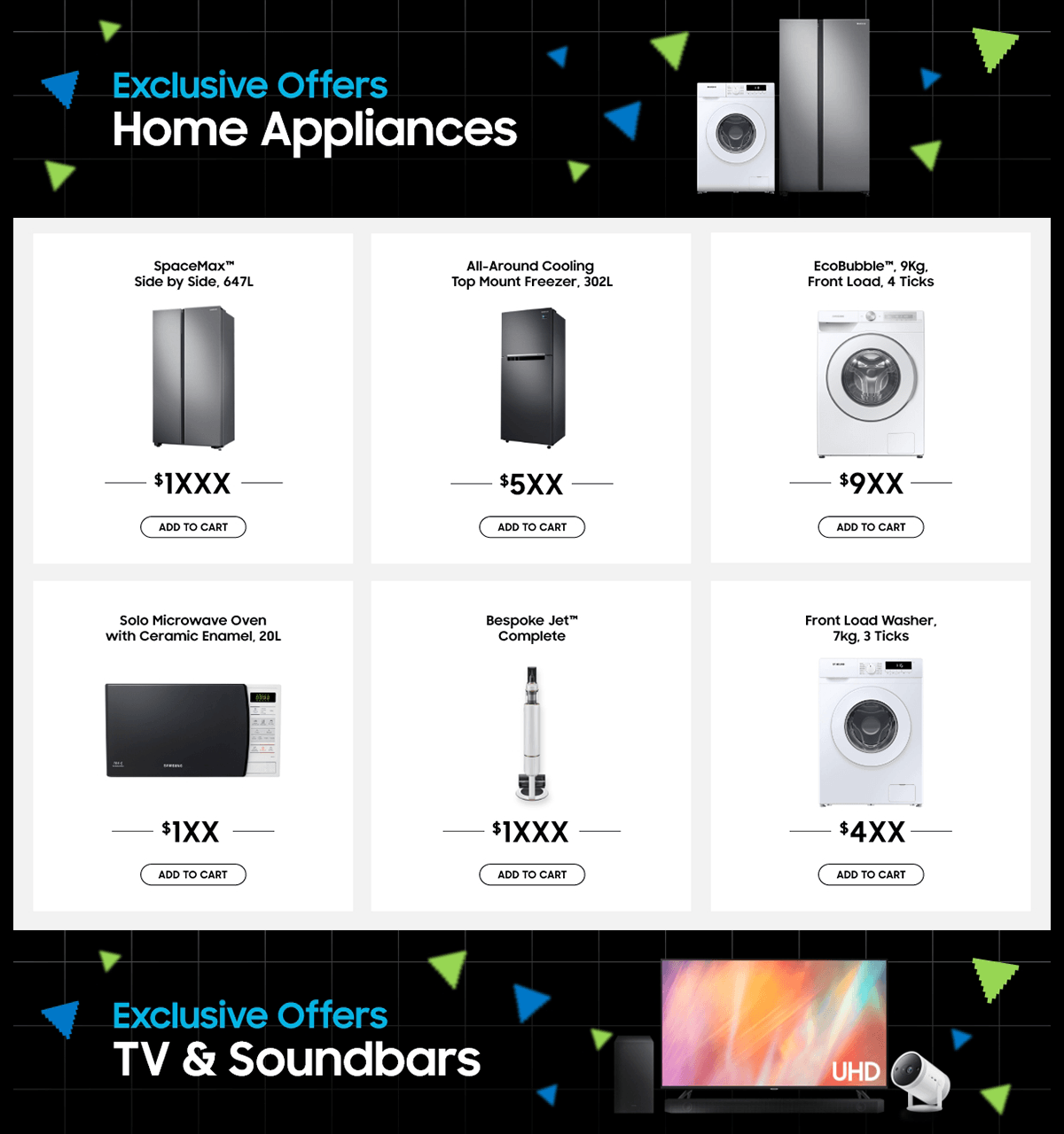 Samsung Black Friday Cyber Monday eCommerce banner design - Product catalouge