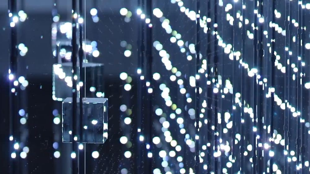 Close-up of individual LED points within the Hypercube strand array