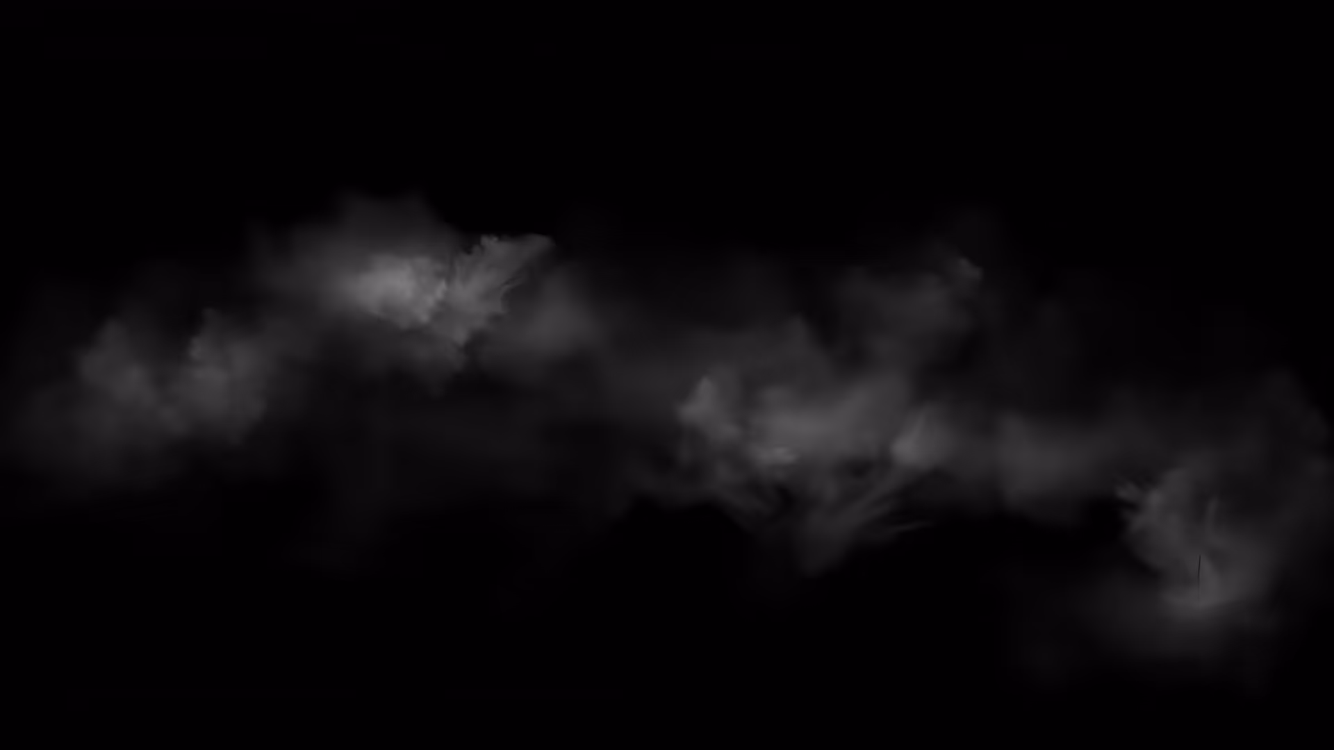 Soft, wispy white smoke or mist swirling against a black background.