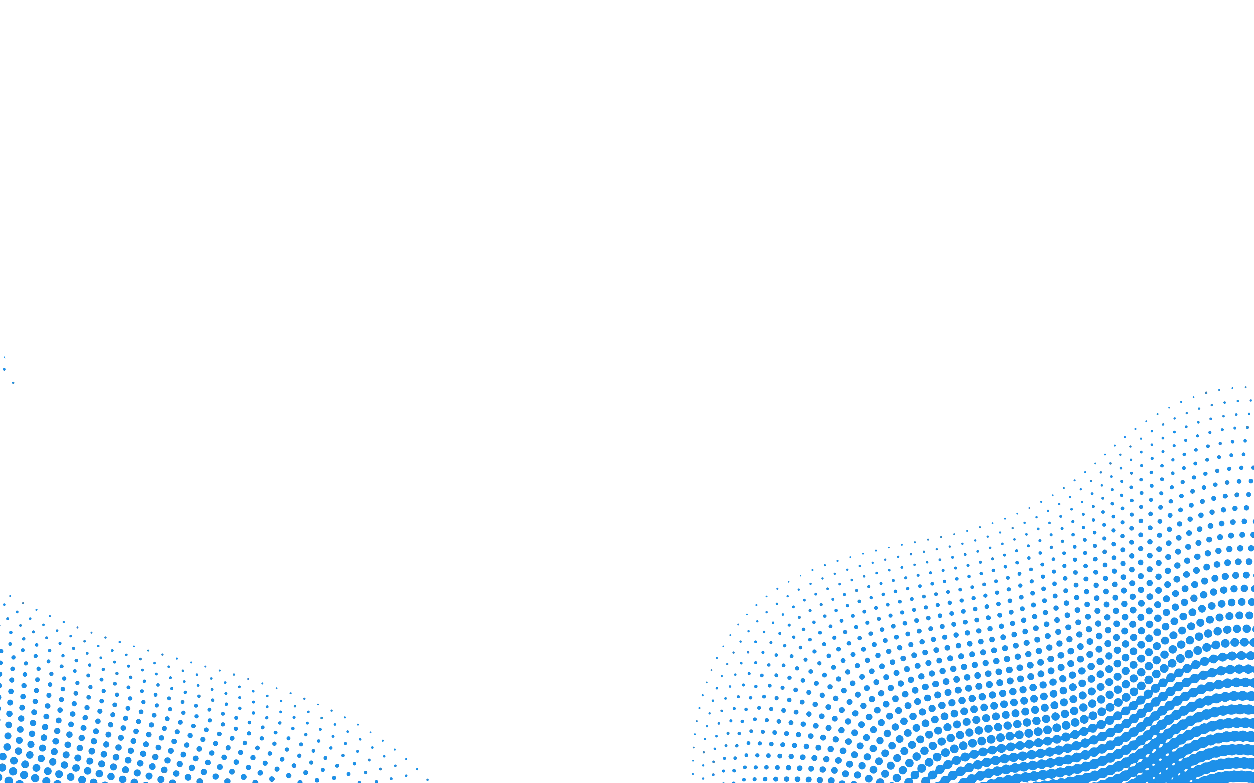 Abstract blue wave pattern made of small squares on black background at the bottom corners.