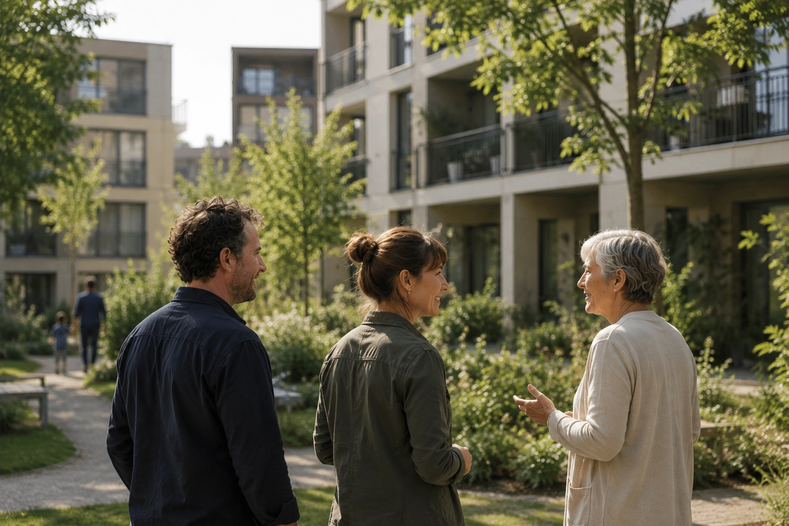 Gruppe in Siedlung