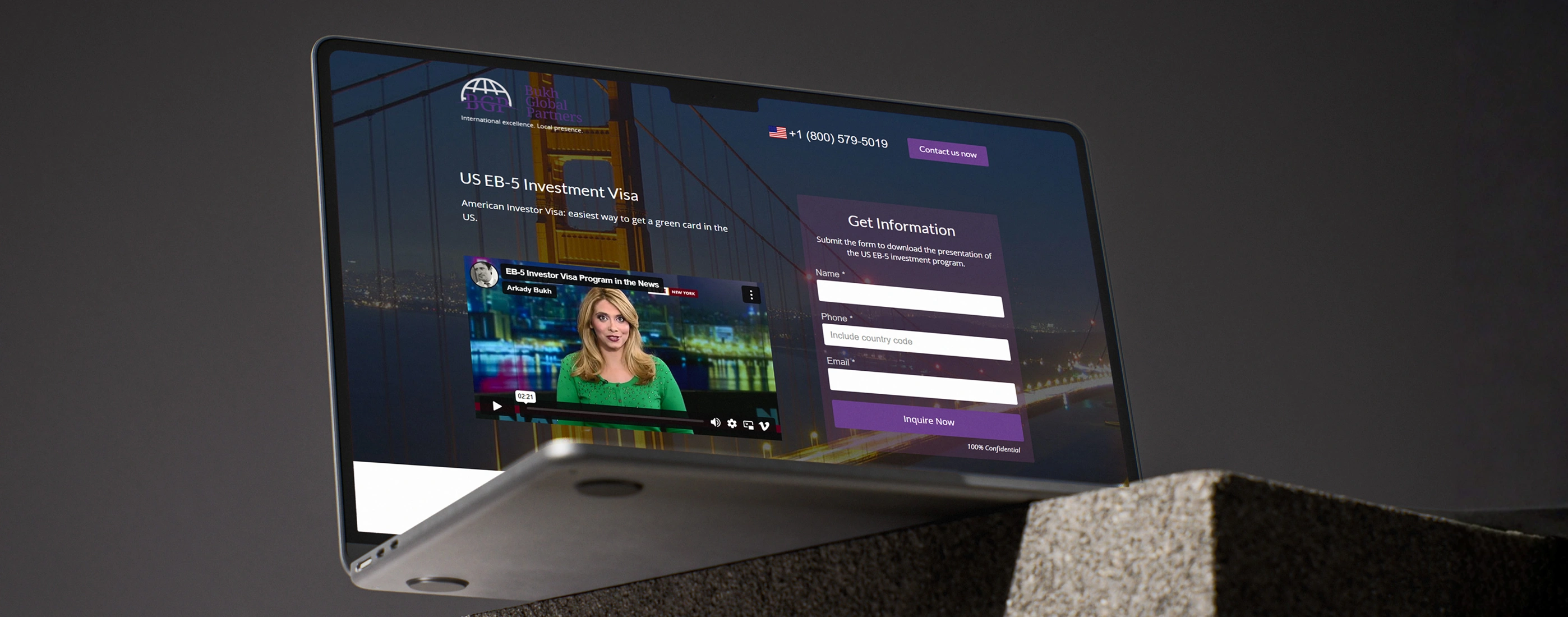 Bukh Global Law Firm website design project displayed on laptop mockup