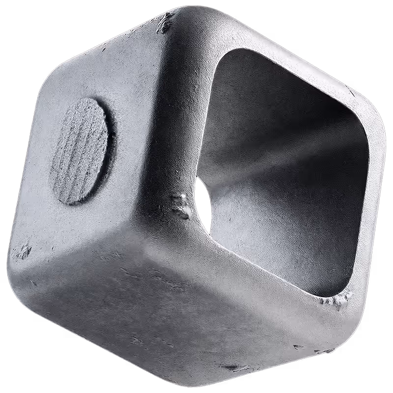 Metallic 3D cube with rough parts
