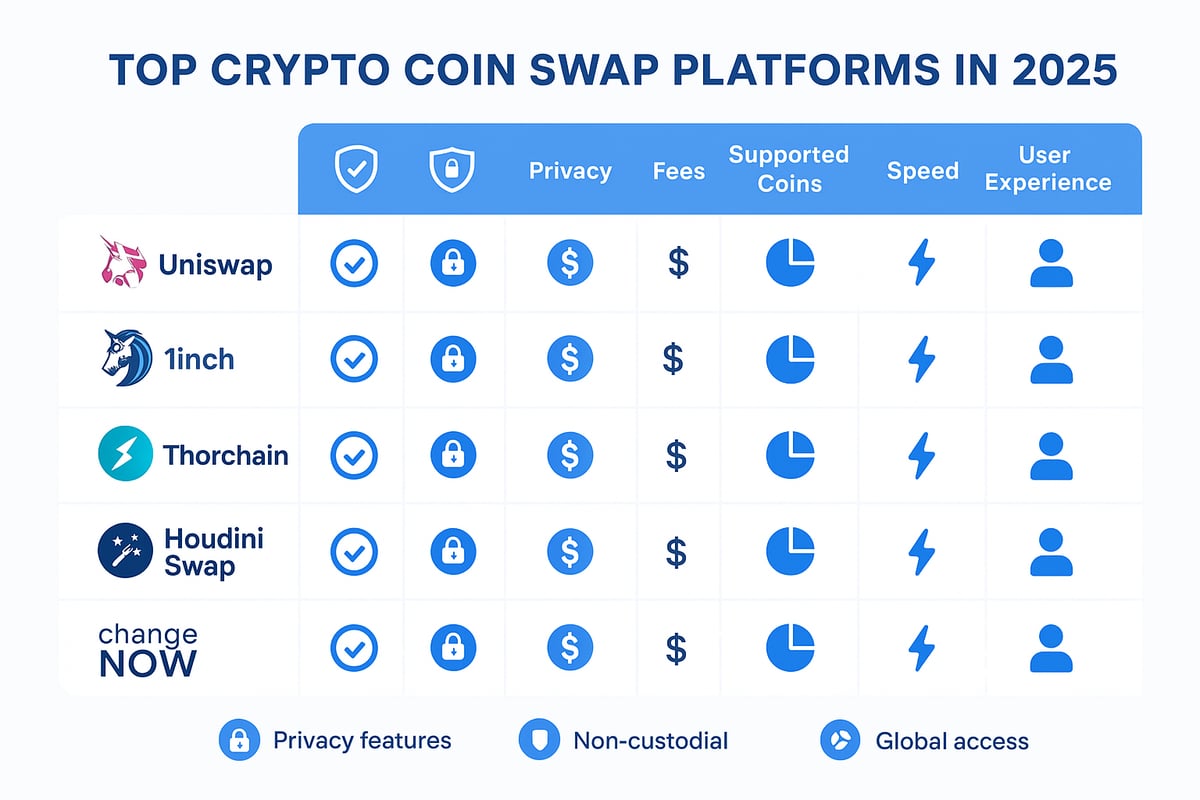 Comparing Top Crypto Coin Swap Platforms in 2025