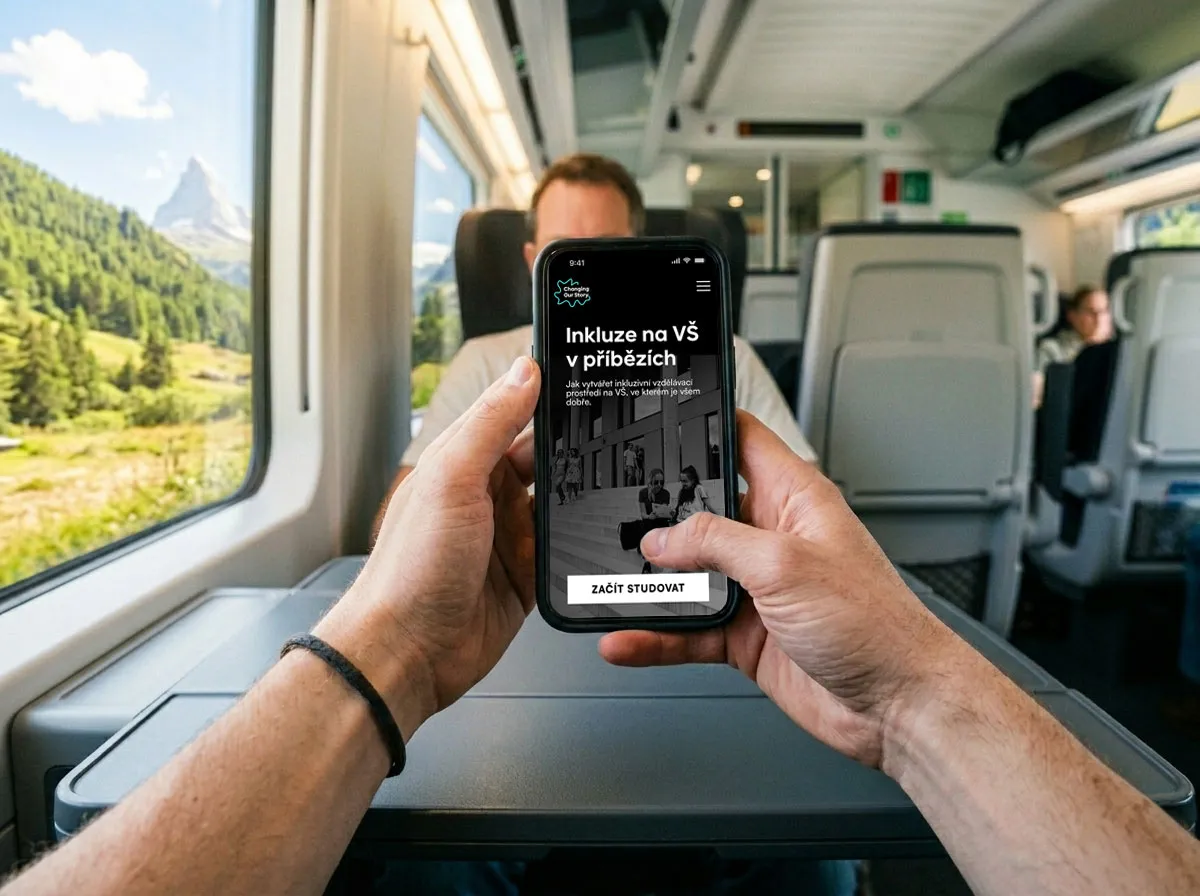 Studium online kurzu na mobilu ve vlaku