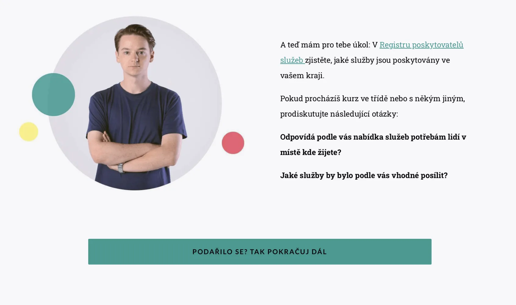 Vzdělávací obsah kurzu s otázkami k zamyšlení