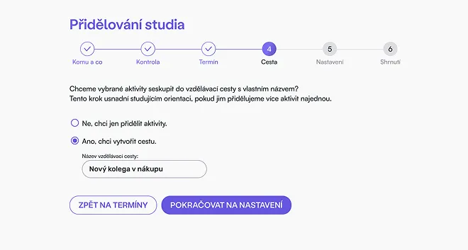 Automatic assignment of learning paths in LMS Competent