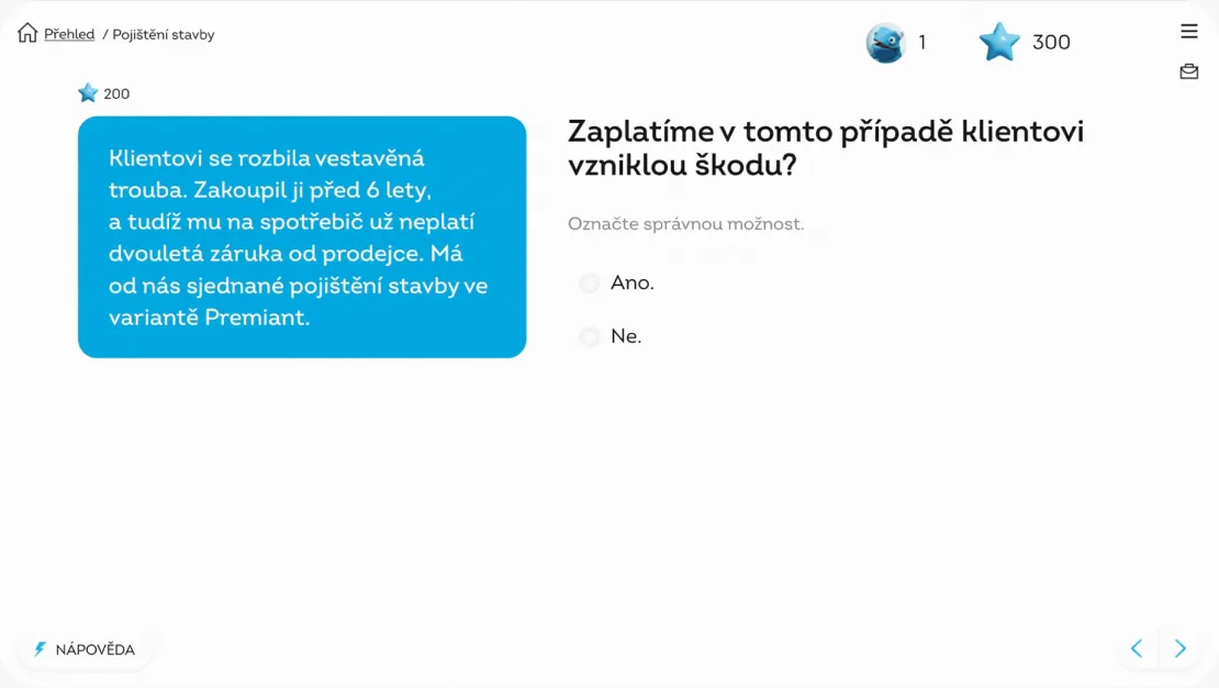 Získání chameleona za správnou odpověď na bonusovou otázku