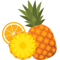 a slice of orange and pineapple 