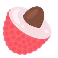 a slice of lychee