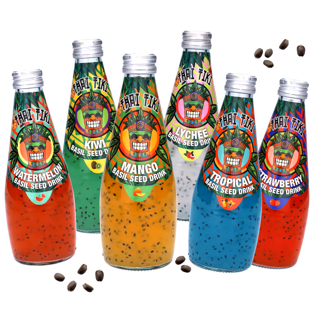 All Thai tiki basil seed drink flavors