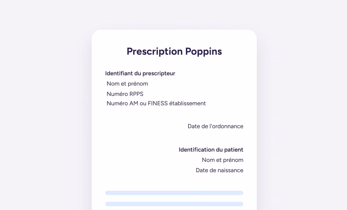 Illustration d'une ordonnance prescrivant Poppins