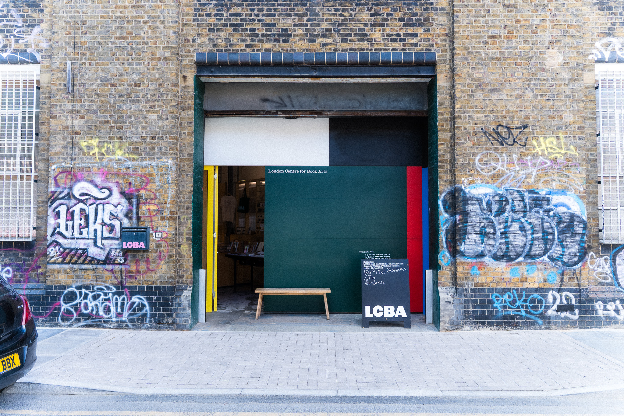 London Centre for Book Arts (LCBA) entrance in Hackney Wick, East London — an independent arts space a short walk from Cheeky Studio