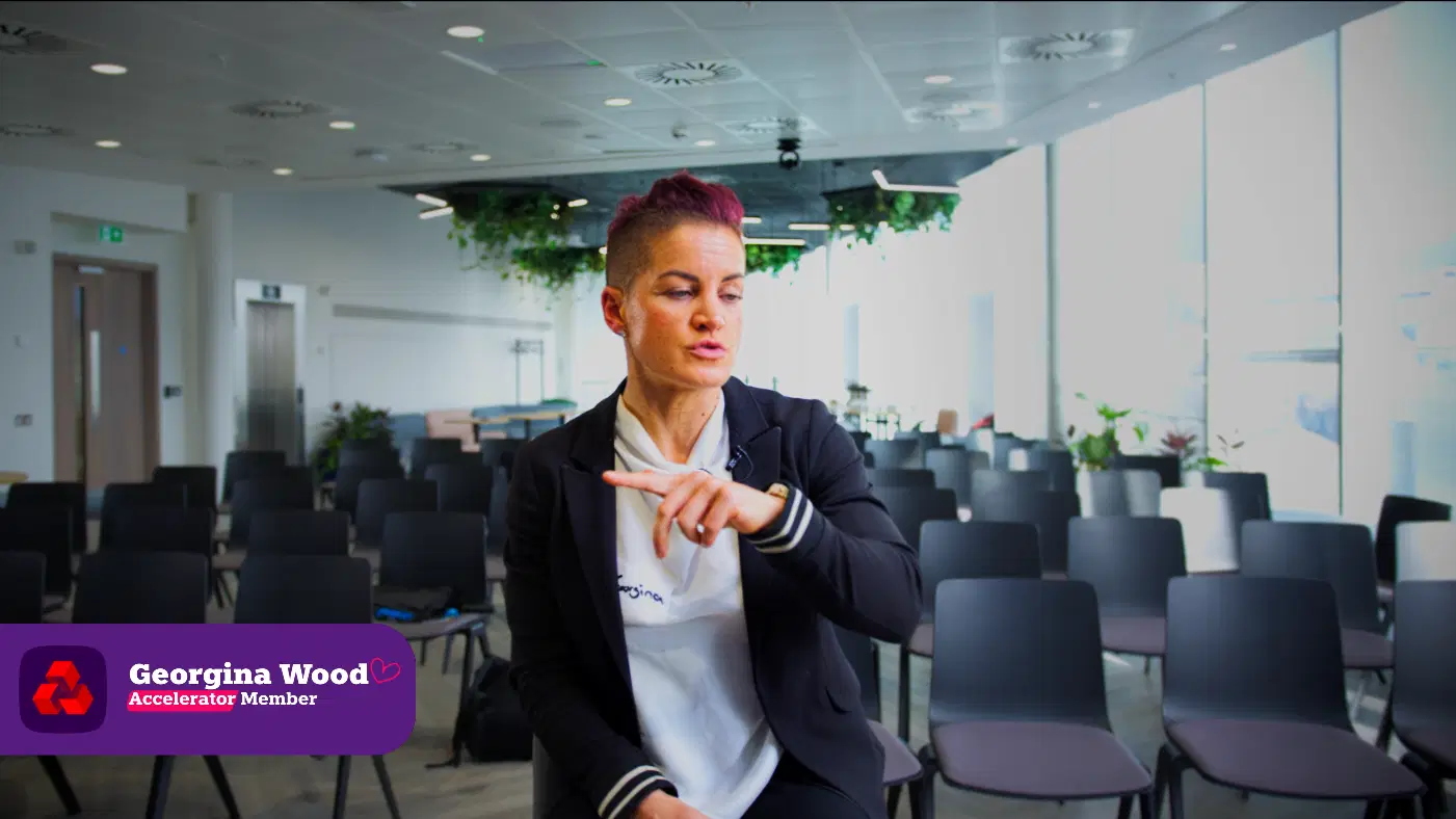Business professional Georgina Wood in an interview setting