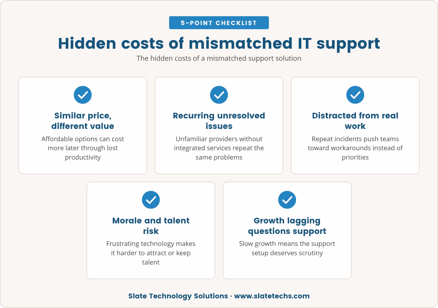 Checklist: Hidden costs of mismatched IT support