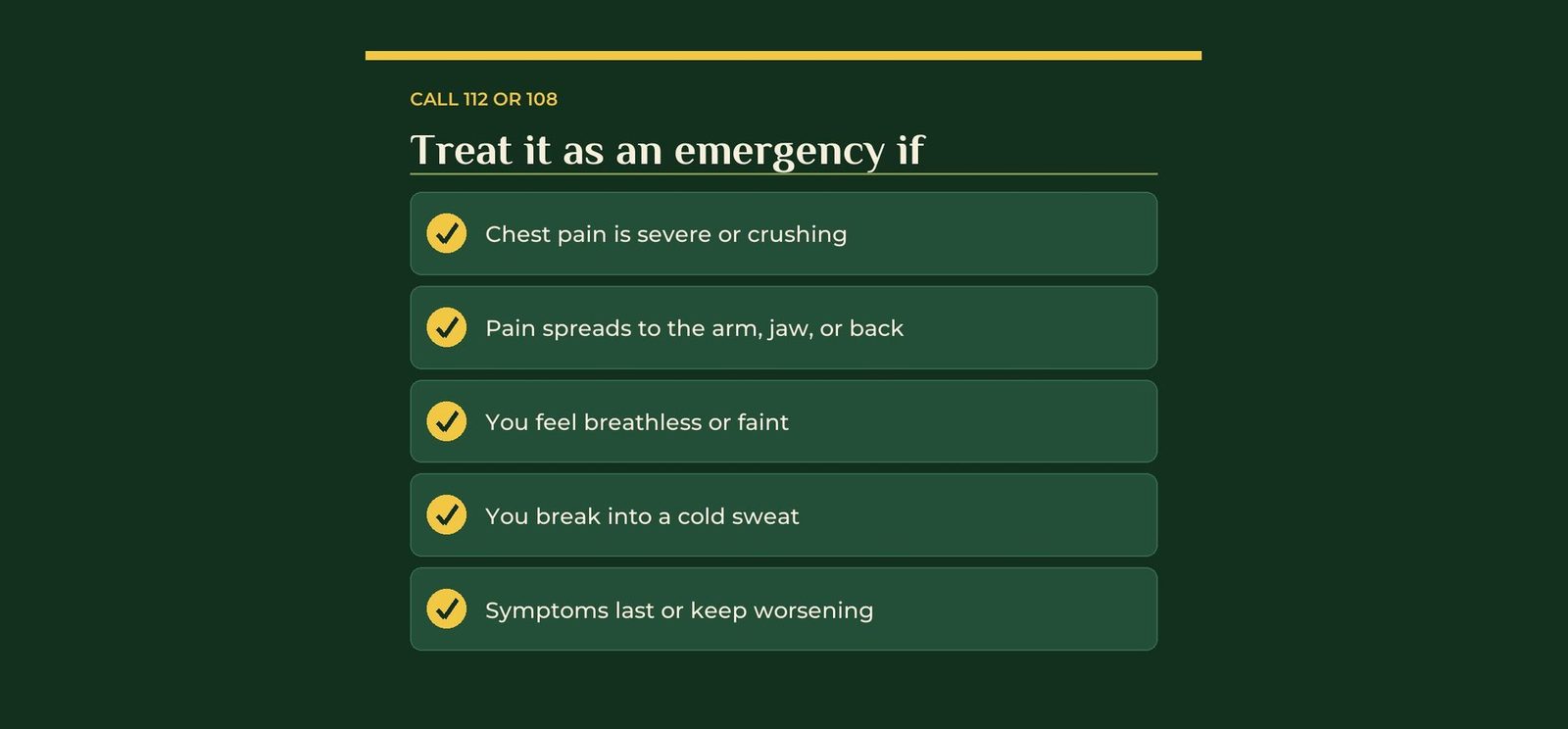 When to treat chest pain as an emergency
