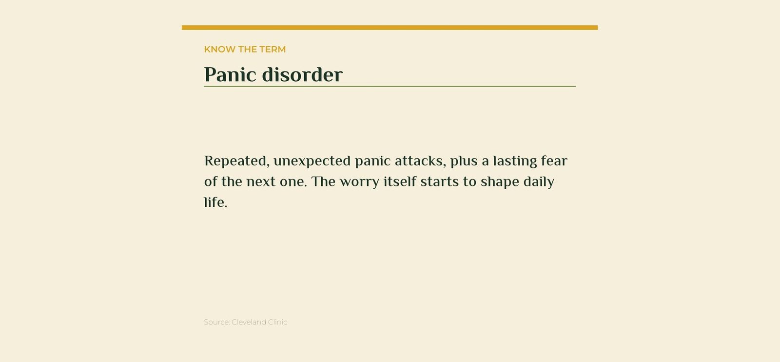 What panic disorder means