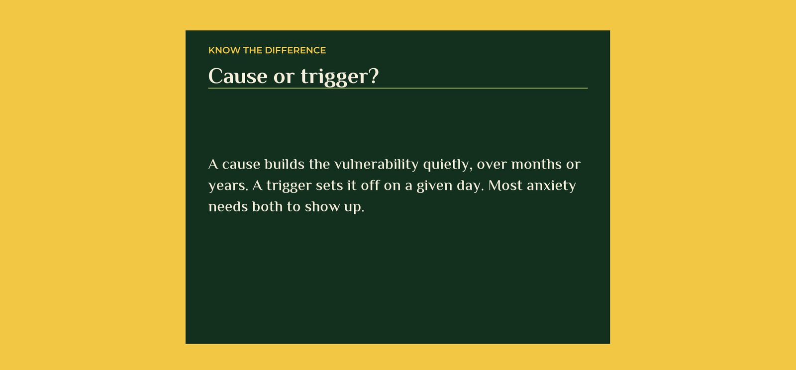 The difference between a cause and a trigger