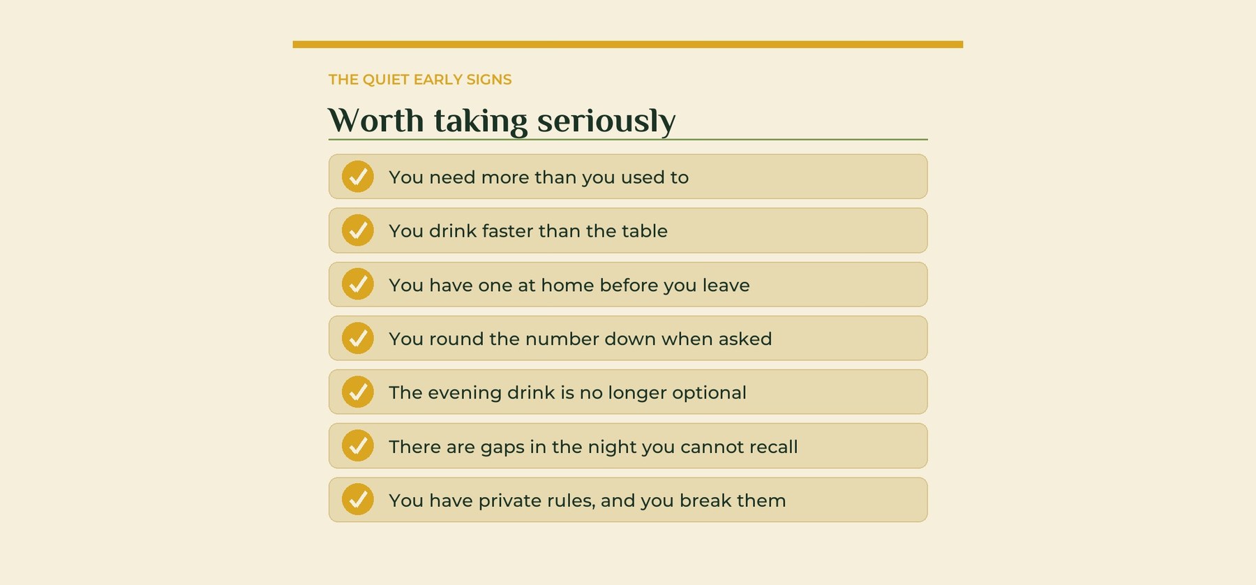 The quiet early signs of problem drinking