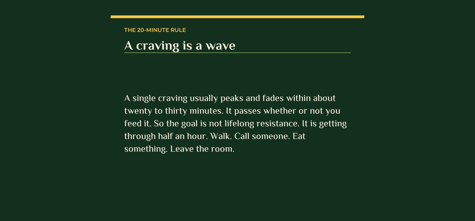 The twenty-minute rule for cravings