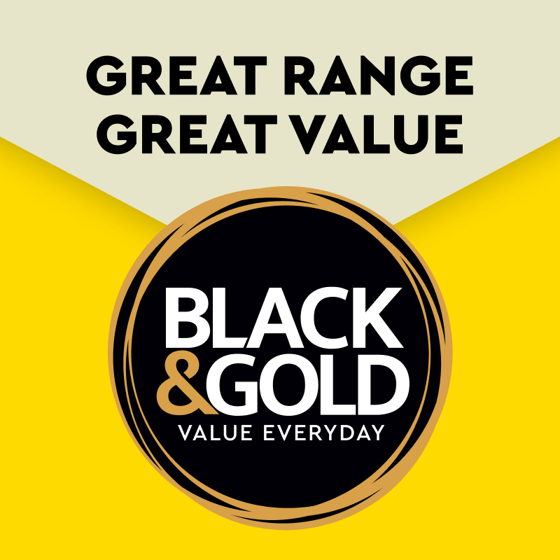 Great Range Great Value Black and Gold Logo