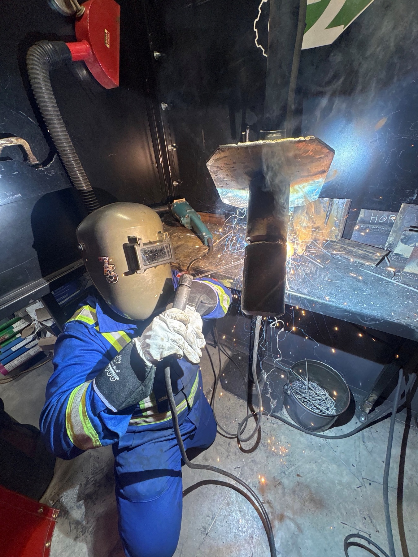STEP Boilermaker graduate Travis welding