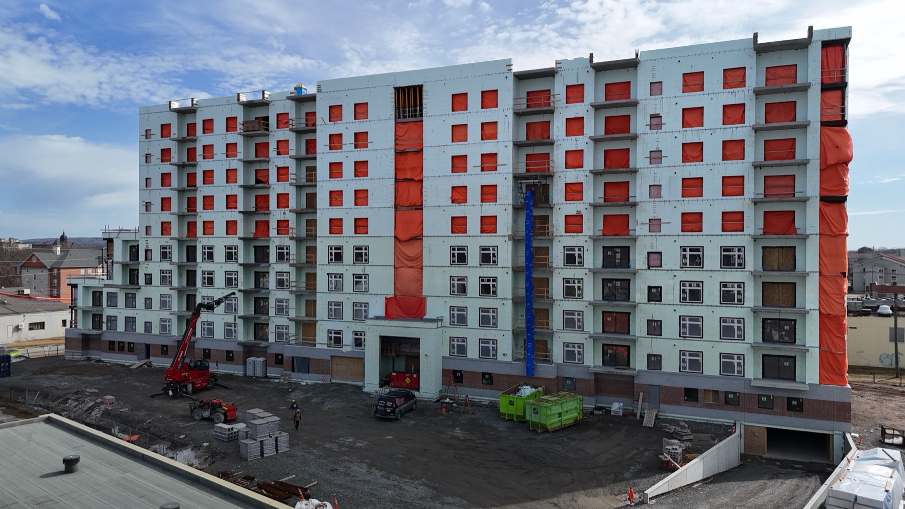 Multi-storey apartment building under construction