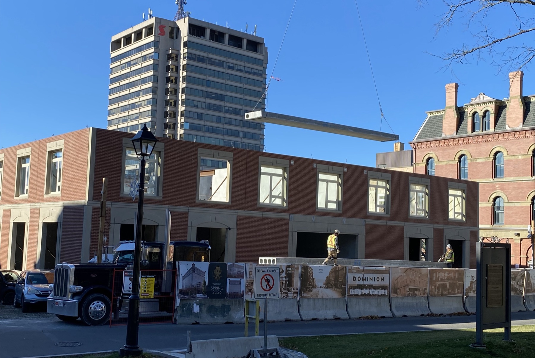 Street view of a downtown construction project