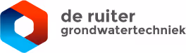 Logo van de Ruiter Grondwatertechniek met een rood-blauw hexagoon.