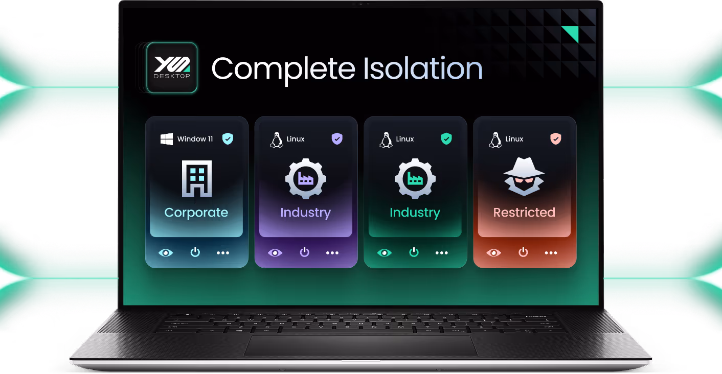 YS::Desktop complete isolation – VM management dashboard