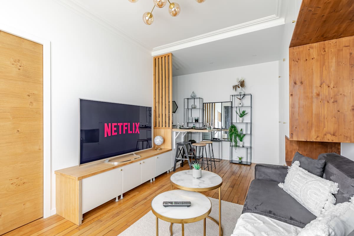 Salon cosy de l'appartement à Asnières-sur-Seine