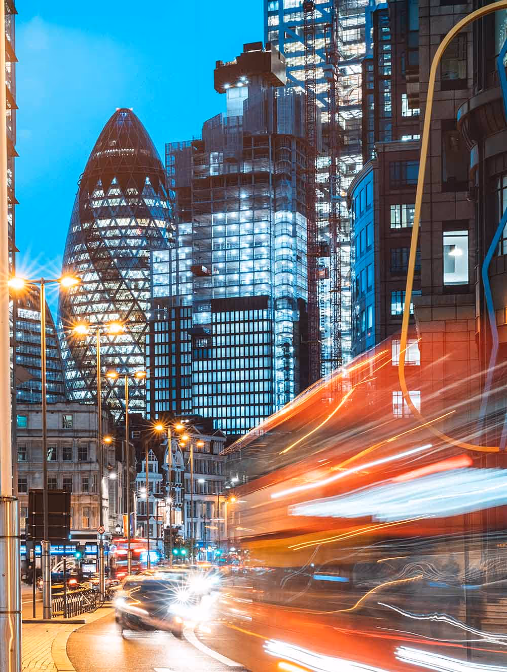 A blurred image of the City of London