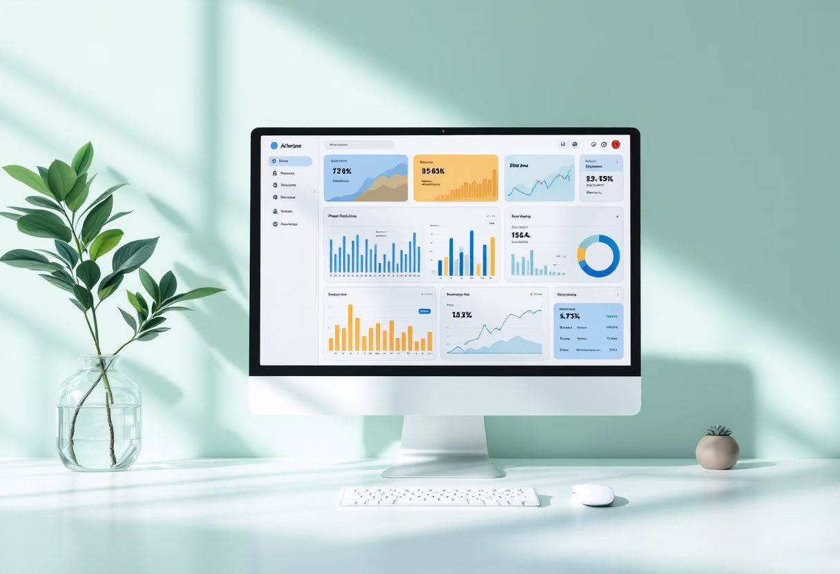 [interface] screenshot of data analytics dashboard (for an ai saas company)