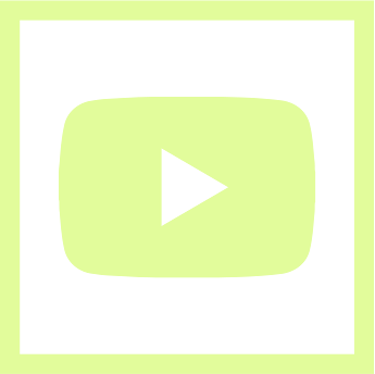 Icône YouTube de couleur vert clair avec un bouton de lecture triangulaire au centre.