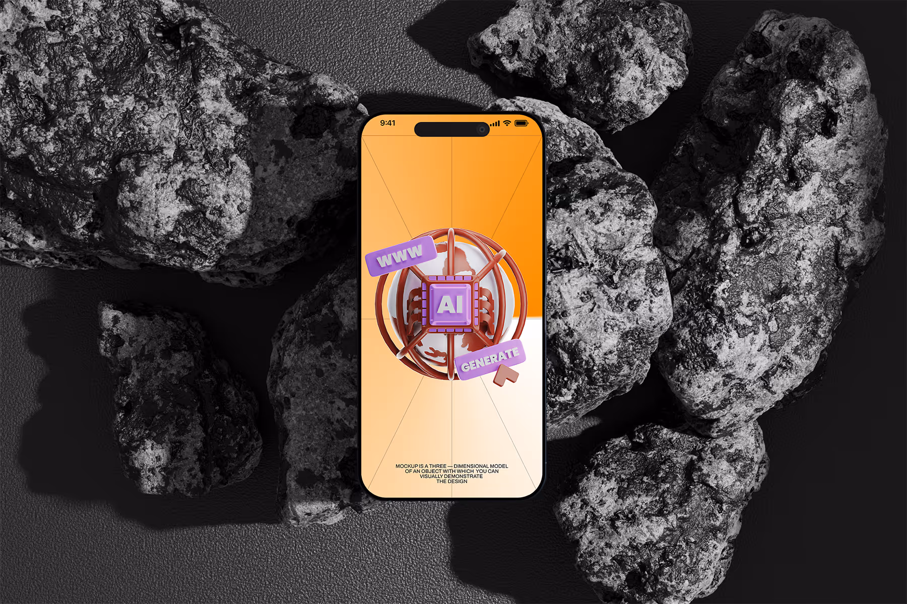 Smartphone afisand interfata AI pentru automatizare si tehnologie